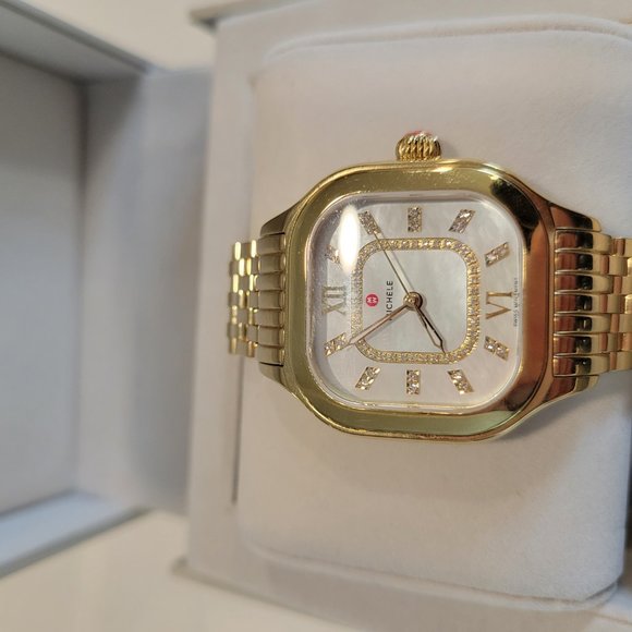 Michele Meggie Diamond Dial Watch Head Bracelet, 33mm - Picture 7 of 10